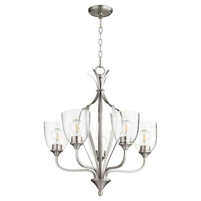Quorum International Jardin 5 Light 24" Wide Chandelier - Satin Nickel / Clear Seeded