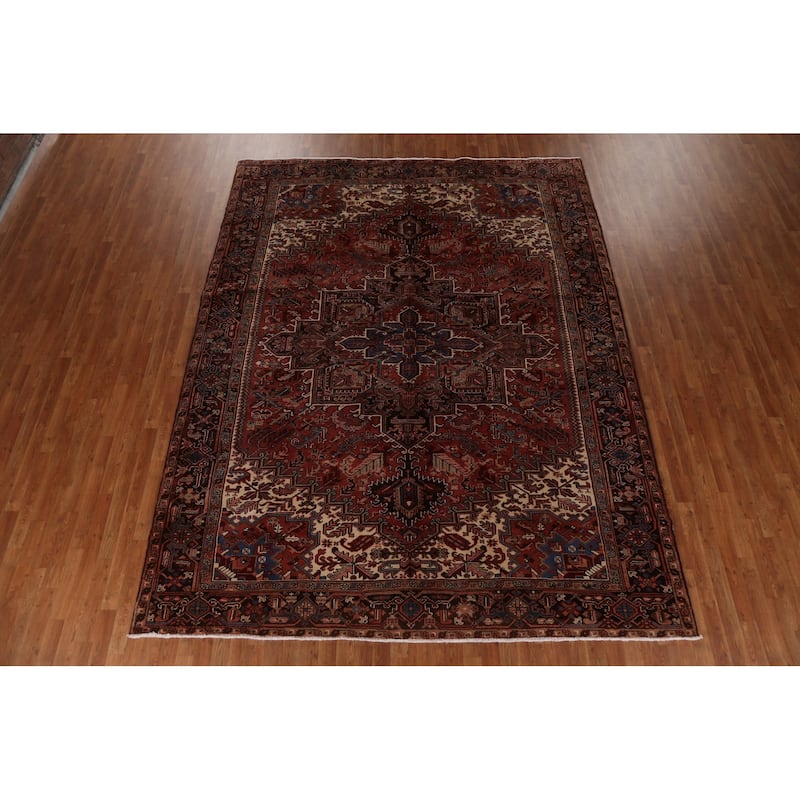 Traditional Vegetable Dye Heriz Persian Wool Area Rug Hand-knotted - 8'11" x 11'3"