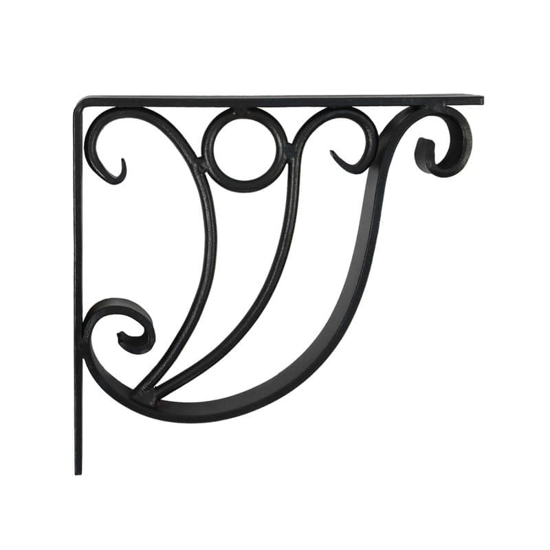 Achla Designs Art Deco Ionic Shelf Bracket, Set of 2, 12 Inch Wide, Black Powder Coat Finish