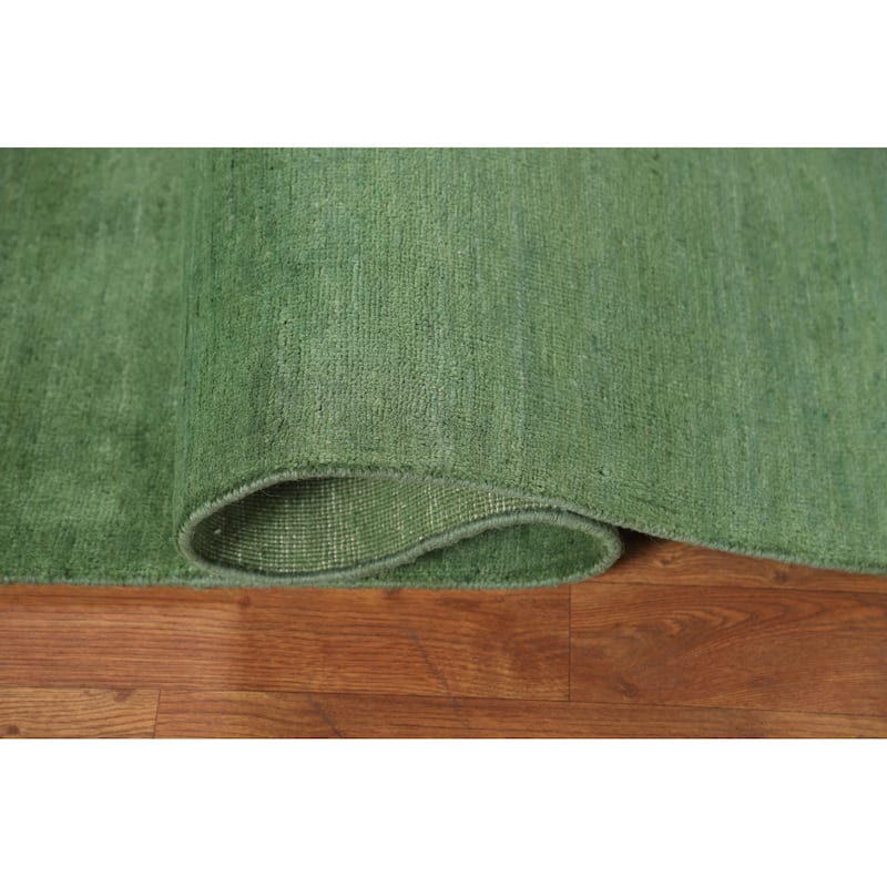 Light Green Modern Gabbeh Oriental Area Rug Handmade Wool Carpet - 4'11" x 6'5"