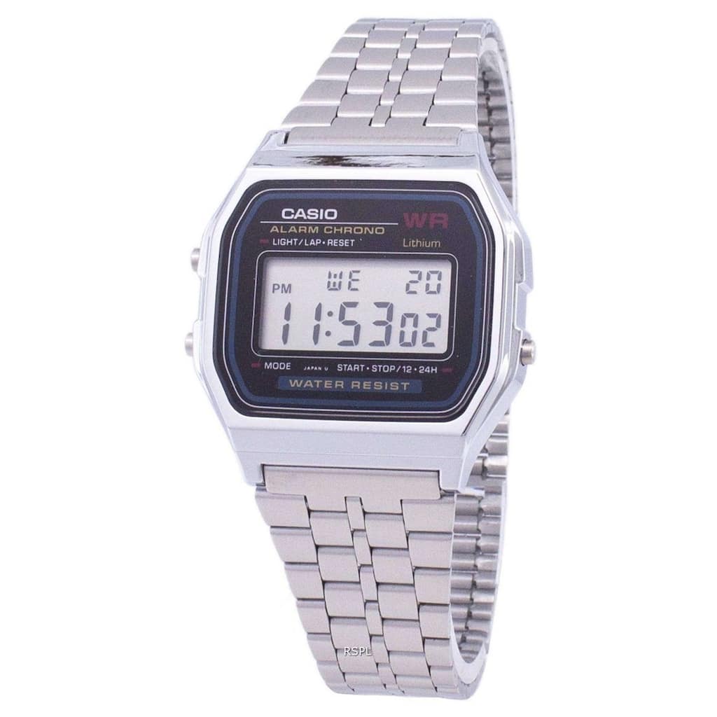 Casio Men's Vintage Digital Stainless Steel Watch - Silver-Tone
