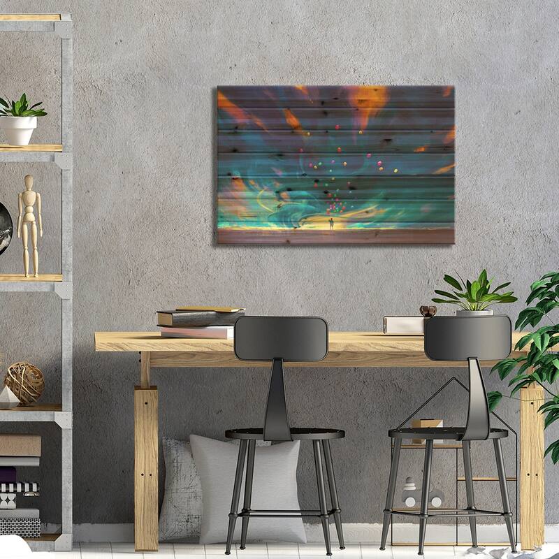 The Blue Tornado Print On Wood by grandfailure - Multi-Color