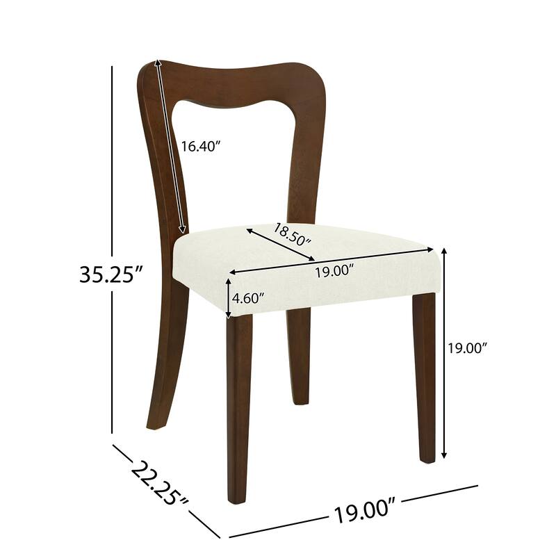 Roomfitters Upholstered Wooden Dining Chair Without Arm, Modern Accent Kitchen Chair Set of 2