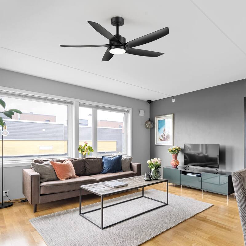 54-inch 5-Blade Integrated LED Ceiling Fan with Light and Remote
