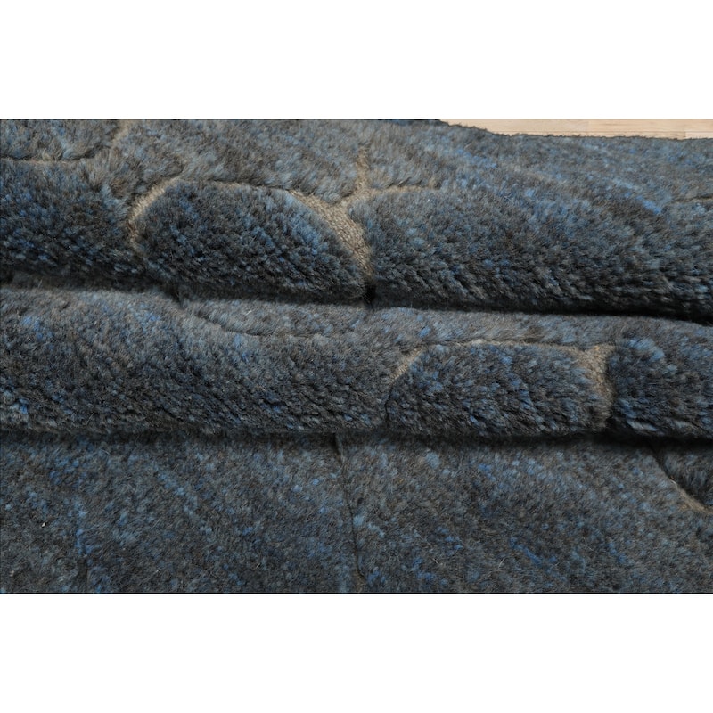 8x10 Tibetano Hand Knotted Wool Grey Modern & Contemporary Plush Pile Rug - 8' x 10'