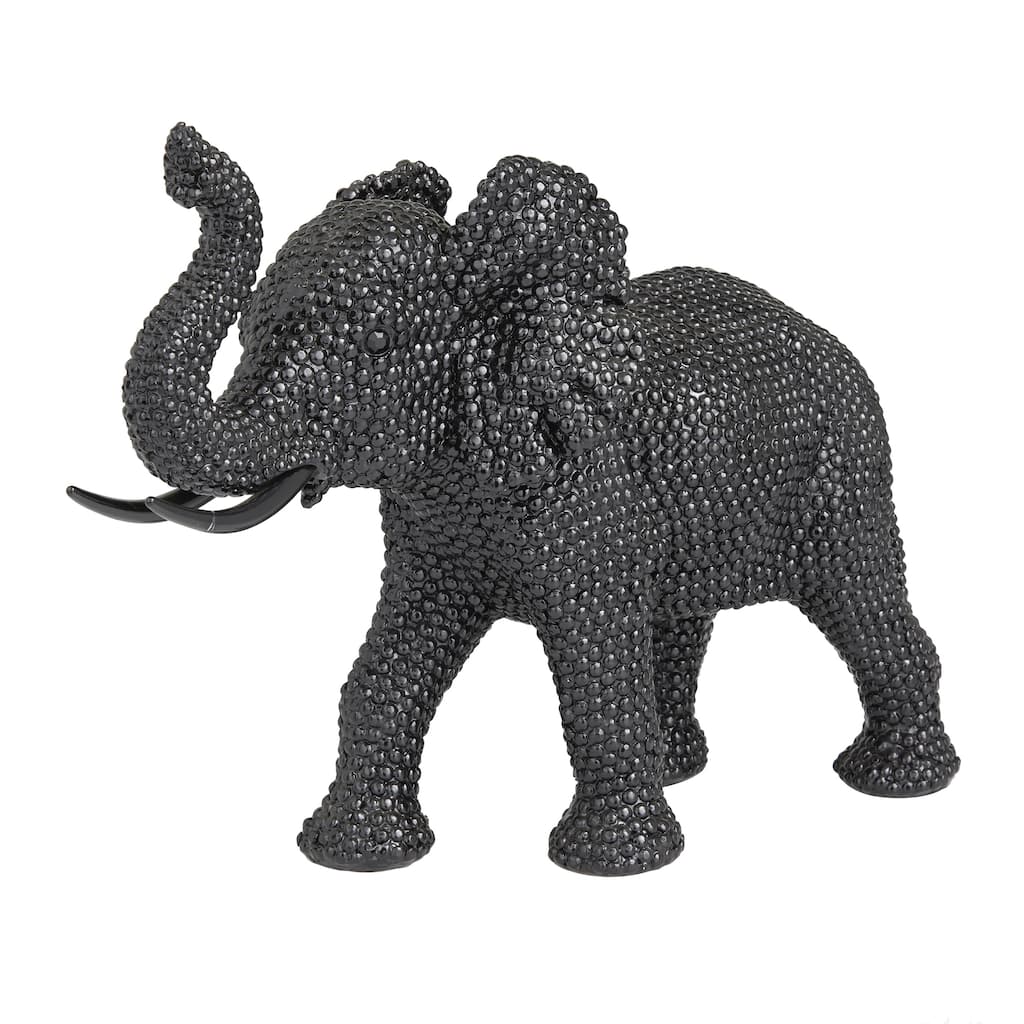 Polystone Elephant Decorative Sculpture - Black - Roche River Decor