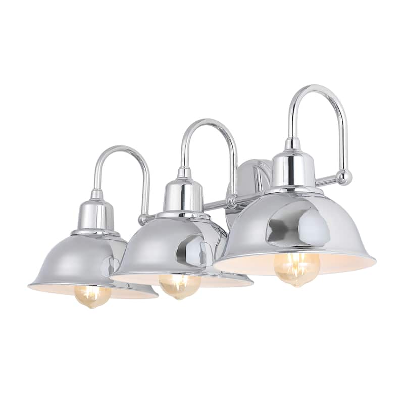 Frisco Farmhouse Industrial Iron LED Vanity, Chrome by JONATHAN Y