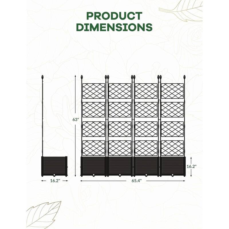 Raised Garden Bed, with Trellis & Privacy Screen