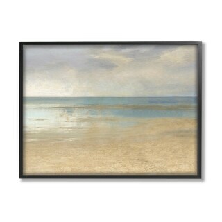 Stupell Coastal Sandy Sunlit Beach Framed Giclee Art by Christy McKee ...