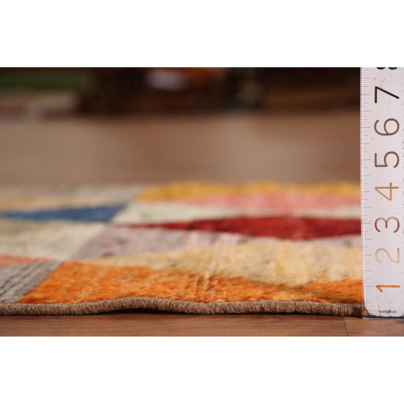 Geometric Moroccan Runner Rug Handmade Oriental Tribal Wool Carpet - 2'11" x 9'11"
