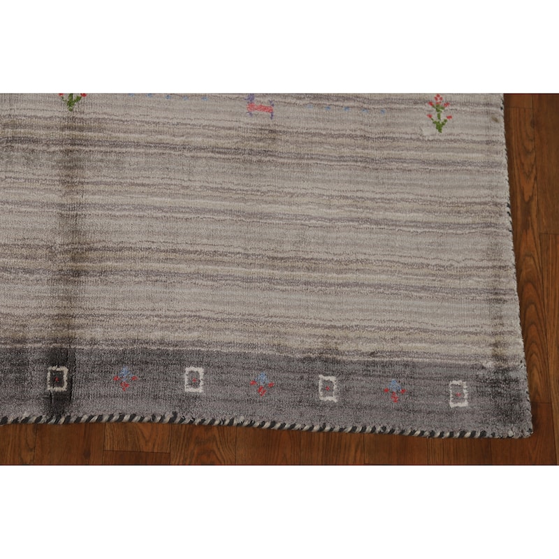 Hand Knotted Oriental 100% Wool Carpet Tribal Tribal Multi-Colored Gabbeh Area Rug - 5' 11'' X 4' 1''