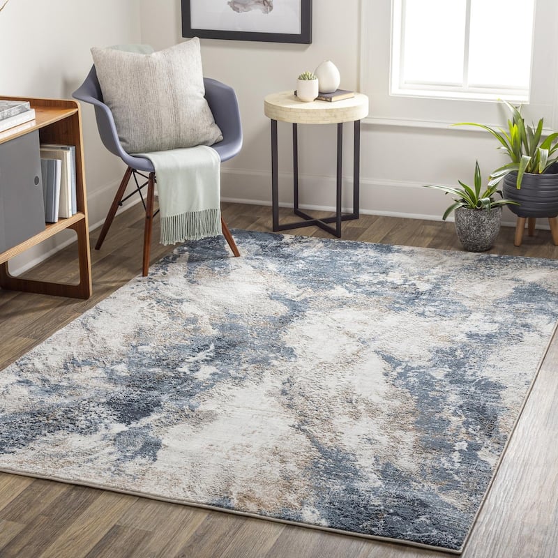 Livabliss Casual Allegro Abstract Area Rug - 7'10" x 10' - Aqua