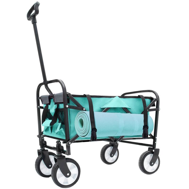 Heavy-Duty Collapsible Wagon with 3-Piece Multi-Use Bag Set - Utility Cart with Liner Covers