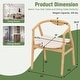 preview thumbnail 3 of 8, Gymax Set of 2 Leisure Bamboo Armchair Accent Chair w/ Curved Back &