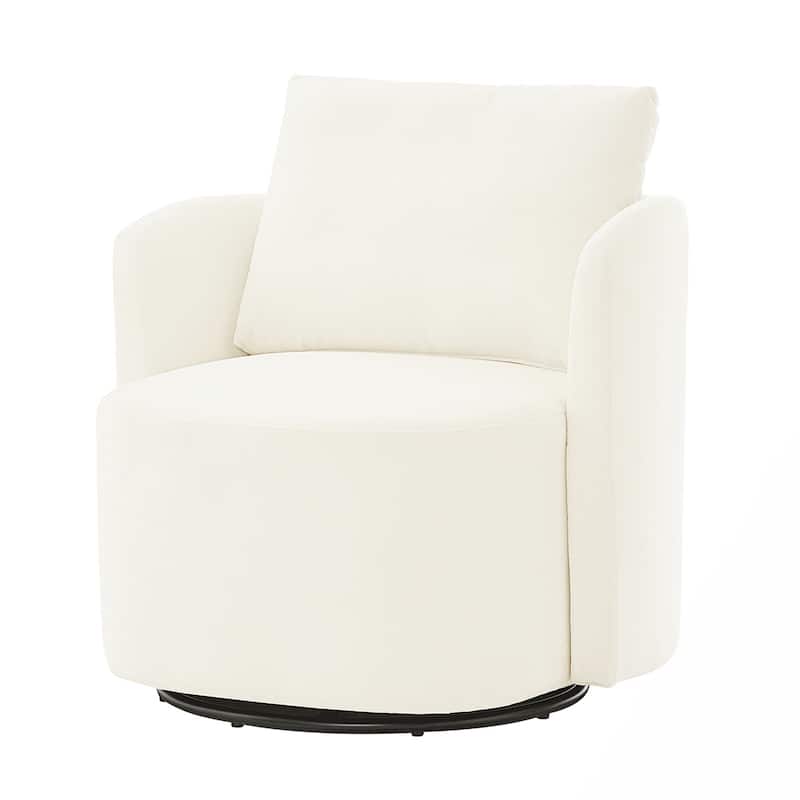 Curved Design Swivel Barrel Arm Chair