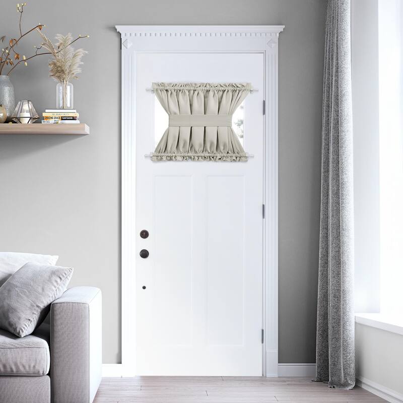 Deconovo French Door Curtain with Rod Pocket and Tieback 1 Panel - W54 x L20 - Light Beige