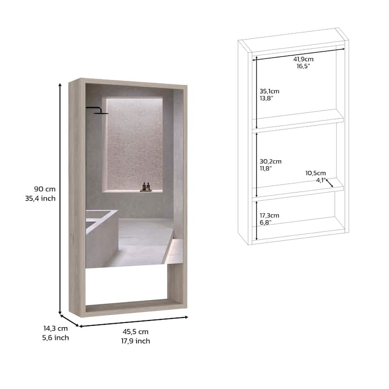 Medicine Cabinet With One External Shelf