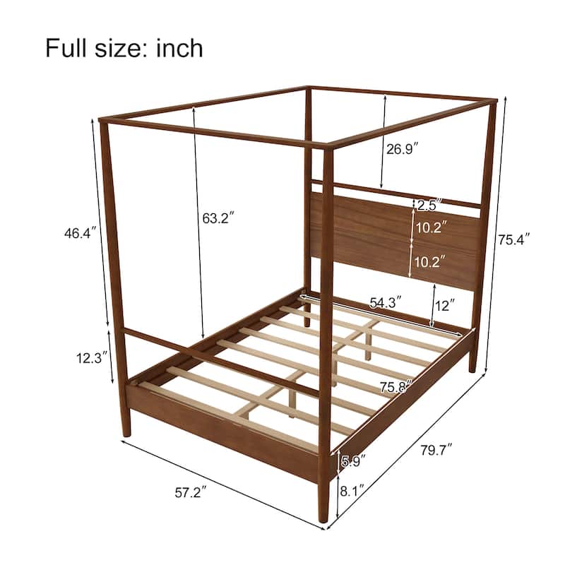 Solid Wood Canopy Bed Frame Four Posters Bed