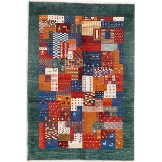 Canvello Multi Color Genuine Silkroad Gabbeh Rug - 3' X 5' - Navy Blue ...