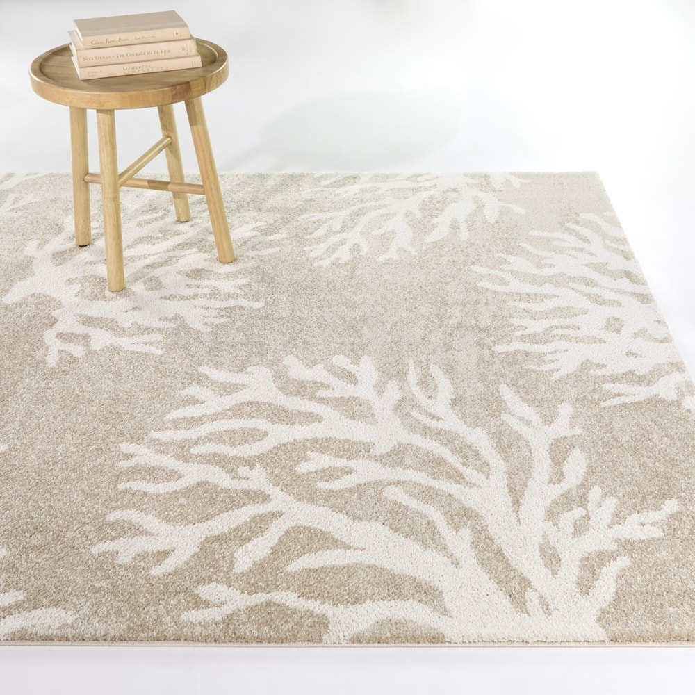 Caistor Coastal Coral Reef Pattern Tropical Area Rug