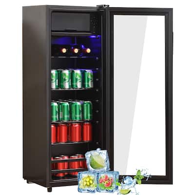 4.5 Cu.Ft Mini Fridge with Freezer, Compact Single-Door Refrigerator with LED Light