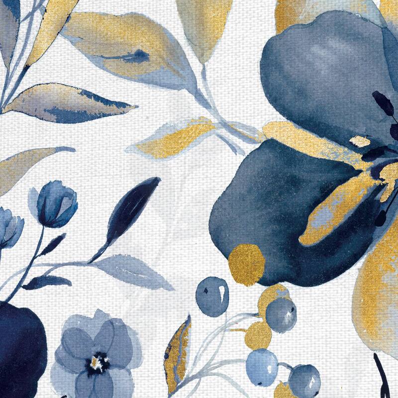 Golden Indigo Garden by Galaxy of Graphics Canvas Art Print