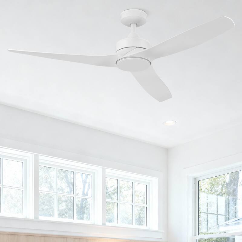 52" Honeywell Lynton White Indoor/Outdoor Damp-Rated Ceiling Fan with Remote Control, 6-Speed BLDC Motor