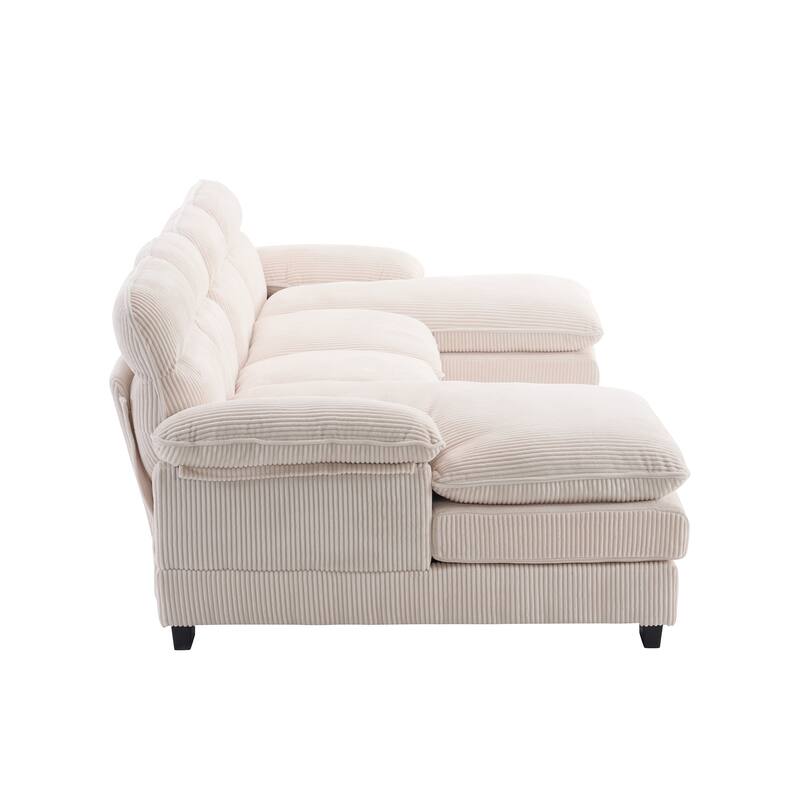 111.8" U-shaped profile sofa, including two single seats and two chaise