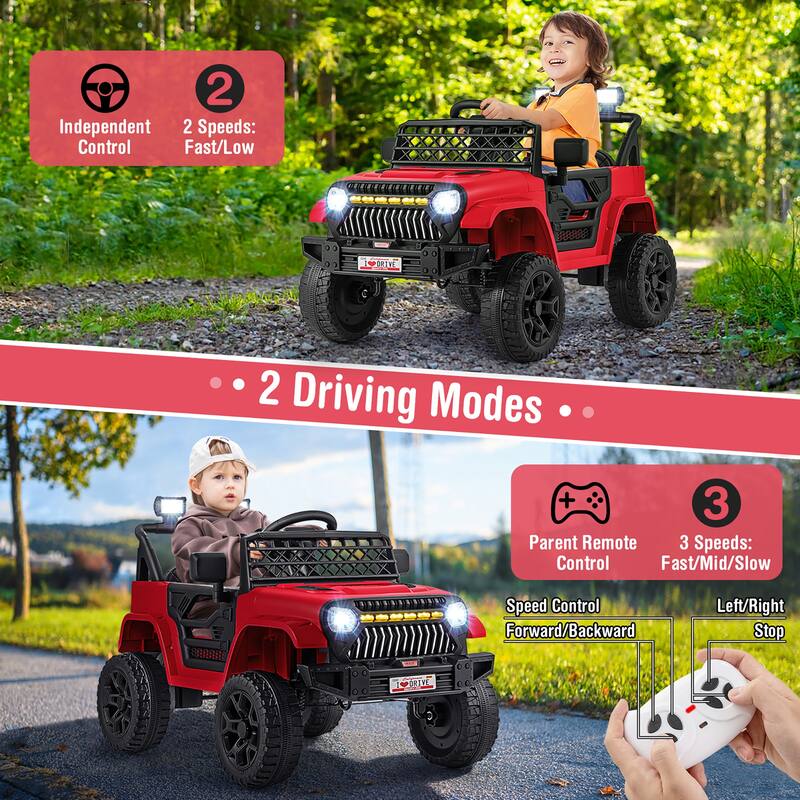 Gymax 12V Kids Ride on Truck Car Battery Powered Toddler Electric - See Details