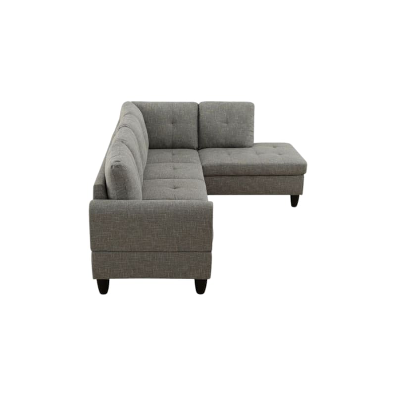 KISRAIS 97" Wide 2-Piece Flannel Sectional Sofa for Small Spaces