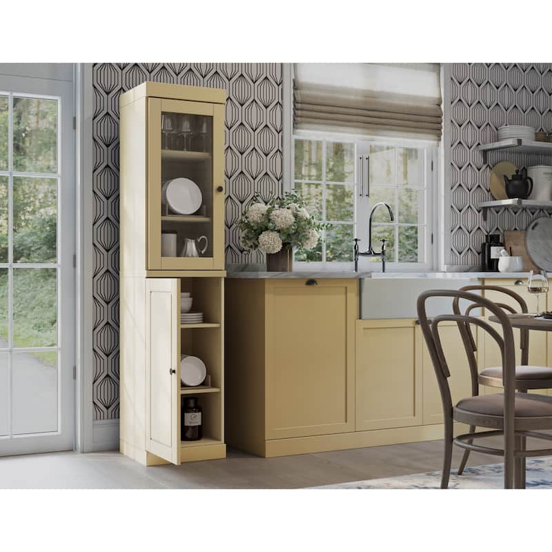 100% Solid Wood 16.5" Kitchen Pantry Cabinet with Doors by Palace Imports