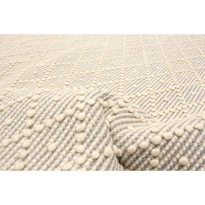 ECARPETGALLERY Braid weave Sienna Grey Wool Rug - 4'11 x 7'11