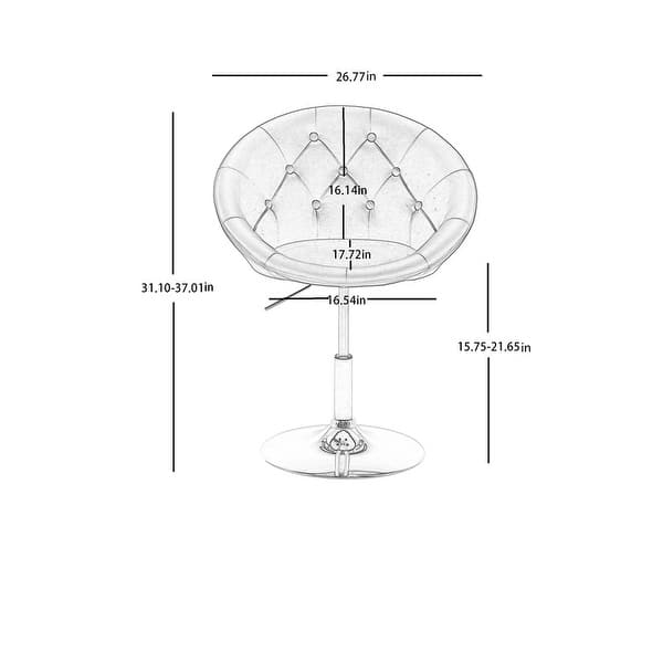 Height Adjustable Round Tufted Back Accent Chair, Swivel Chair Bed Bath & Beyond 37425011