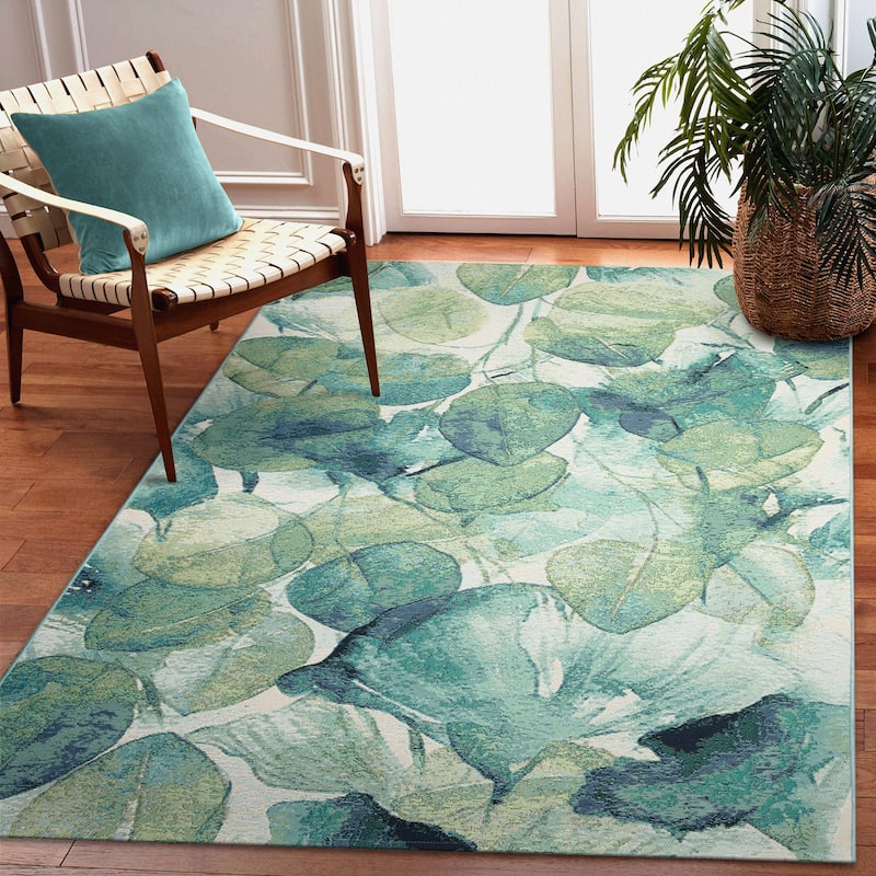 Liora Manne Marina Lotus Indoor/Outdoor Rug - 6'6" x 9'4" - Green