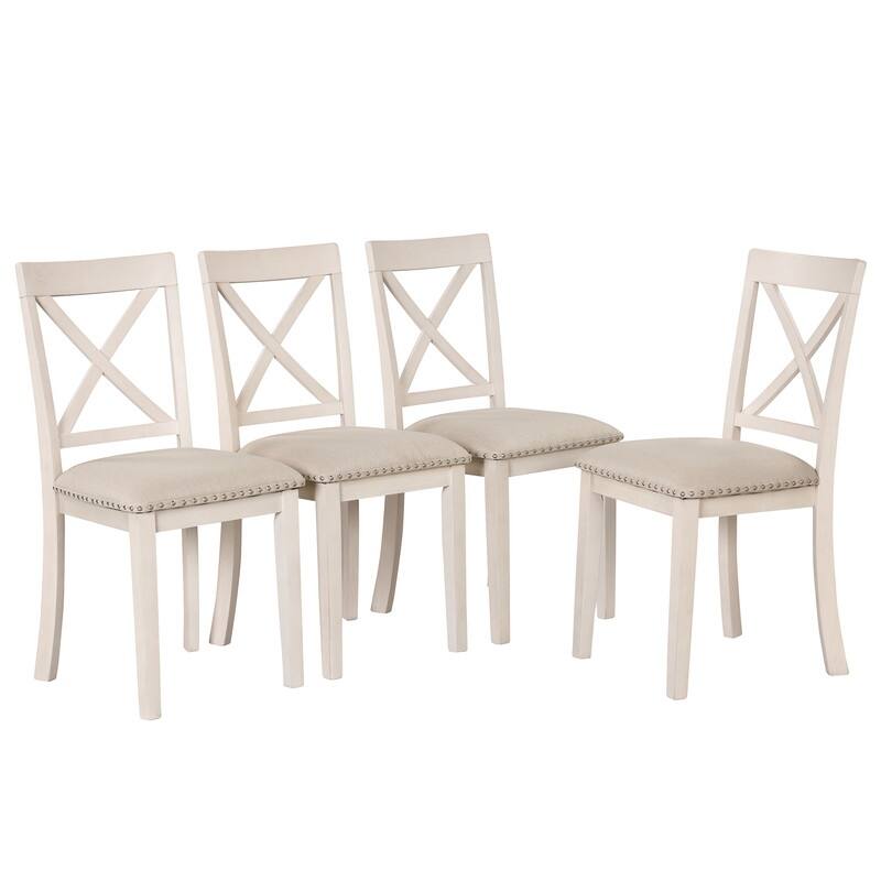 Modern Dining Table Set for 4,Round Table and 4 Kitchen Room Chairs,5 Piece Kitchen Table Set for Dining Room,Breakfast Nook