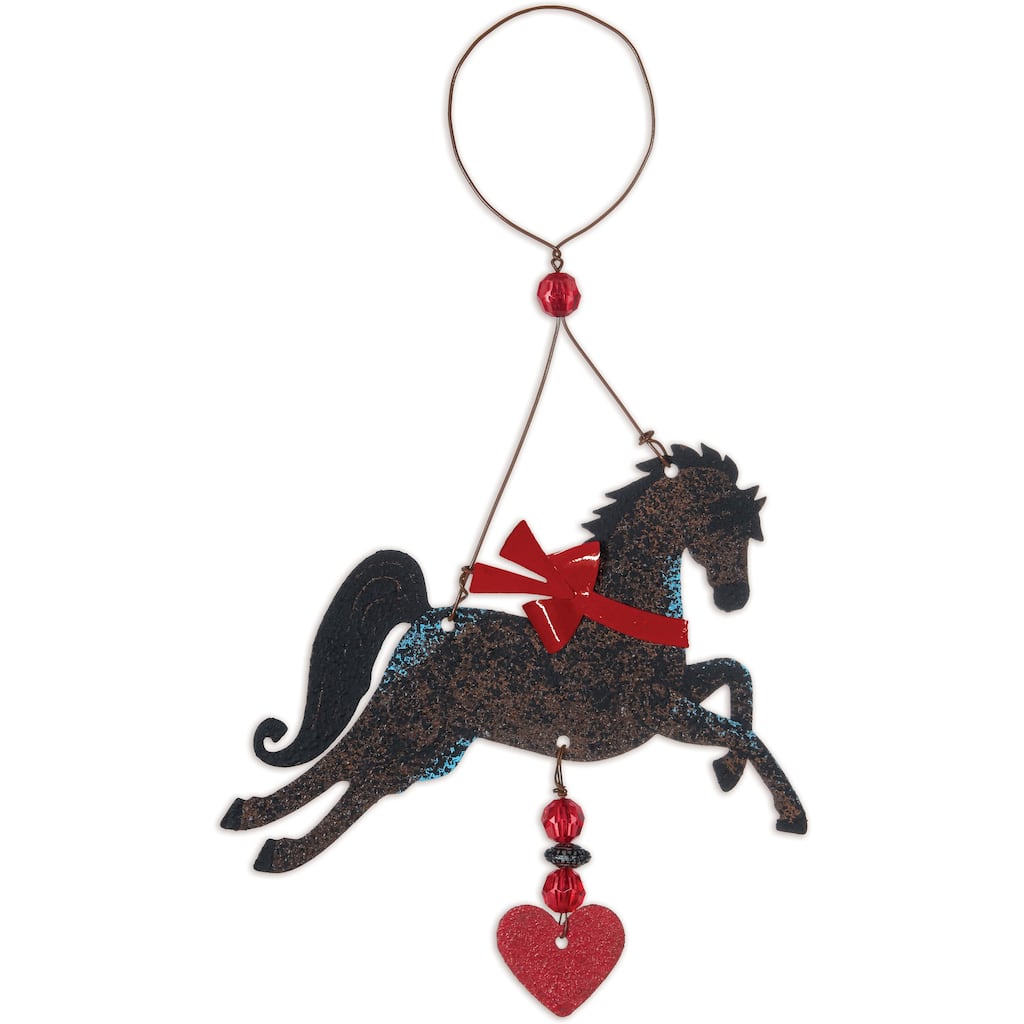 "Derby", Brown Horse Ornament - Set of 4