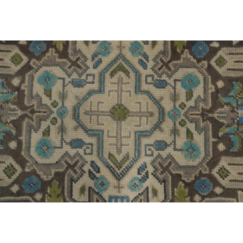 Hand Knotted Oriental 100% Wool Carpet Traditional Floral Beige & Ivories Tabriz Area Rug - 9' 3'' X 6' 5''