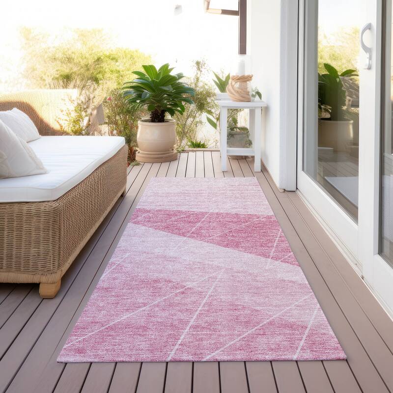 Machine Washable Indoor/ Outdoor Chantille Modern Prism Rug