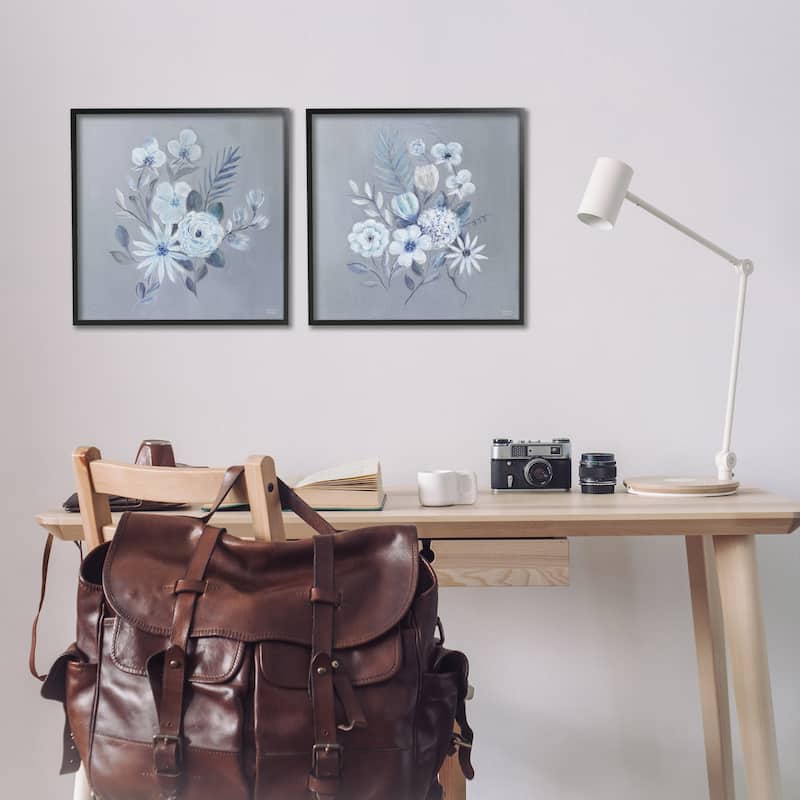 Stupell Delicate Flower Bunches Framed Giclee Art Design By Marilyn Dunlap (Set of 2)