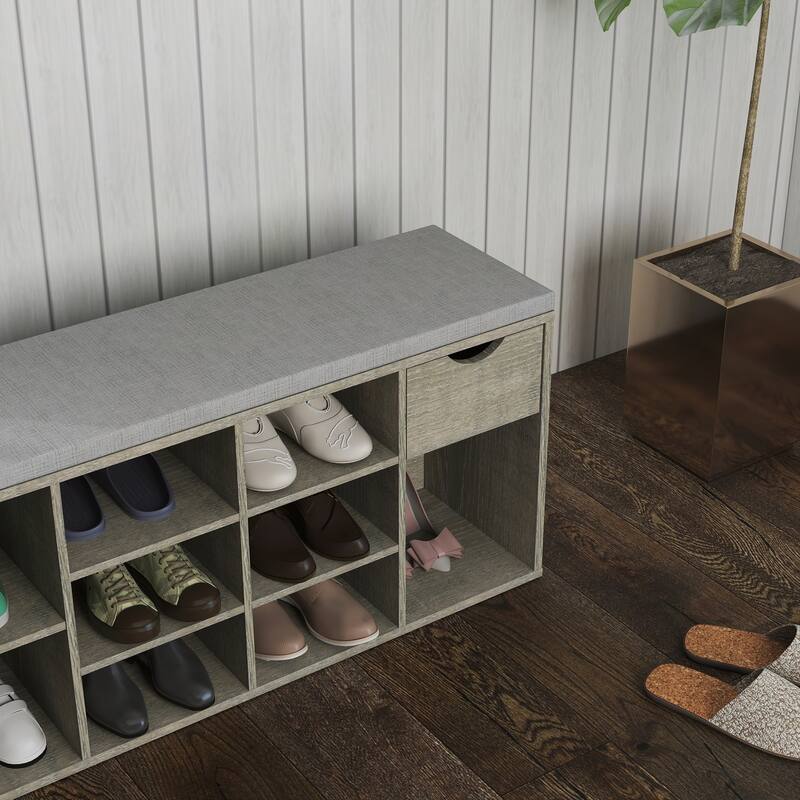 Entryway Bench with Padded Cushion