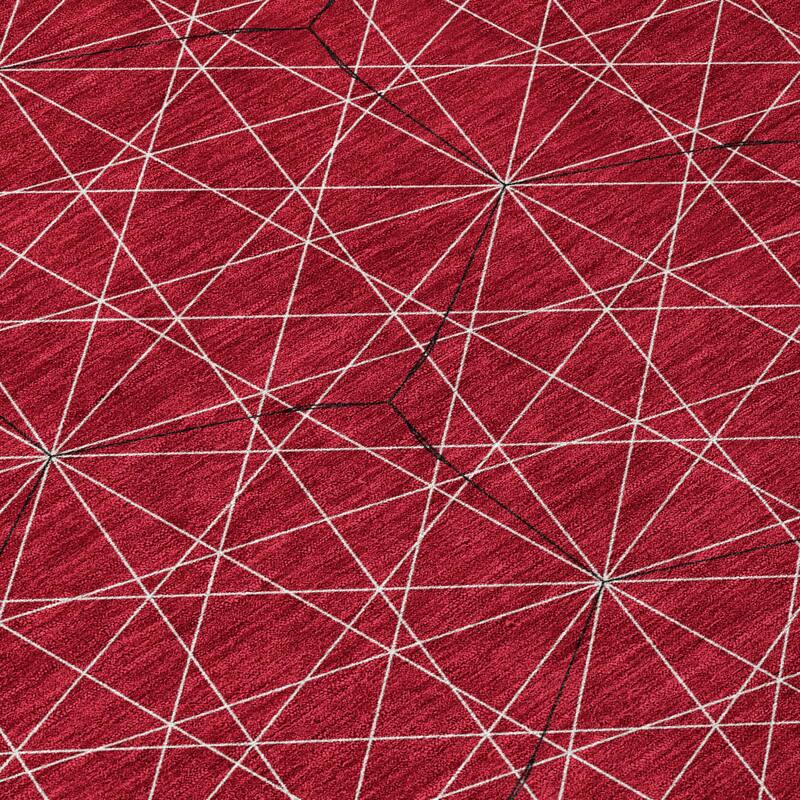 Machine Washable Indoor/ Outdoor Mosaic Geo Chantille Rug
