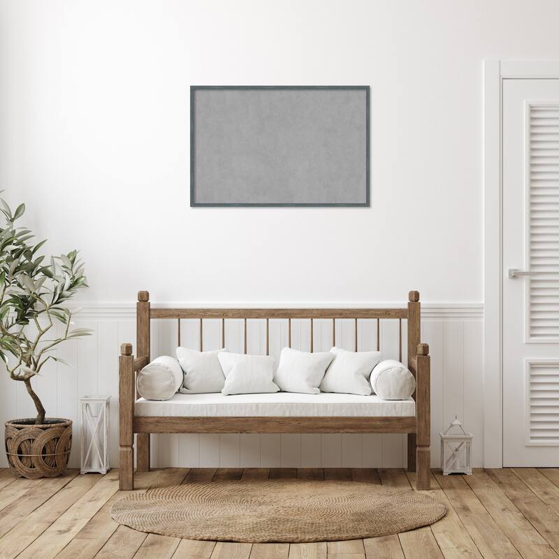 Amanti Art Dixie Blue Grey Rustic Narrow Framed Magnetic Board