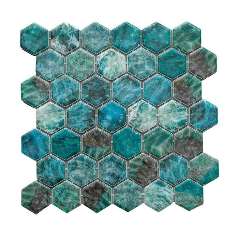 Eterna Hex 2x2 Glass Hexagon Mosaic Tile - Floor, Wall & Backsplash