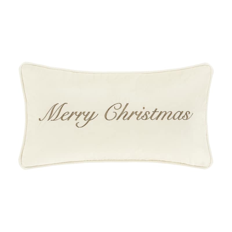 Merry Christmas Boudoir Decorative Throw Pillow - White
