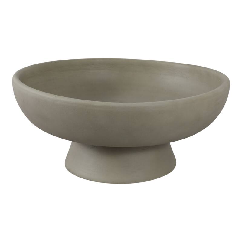 Pottery Terracotta Bowl with Pedestal Base Contemporary Casual Style