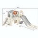 preview thumbnail 20 of 49, Freestanding Castle Climbing Playset with Slide, Tunnel, Ring Toss, and Basketball Hoop - Toy Storage Organizer for Kids