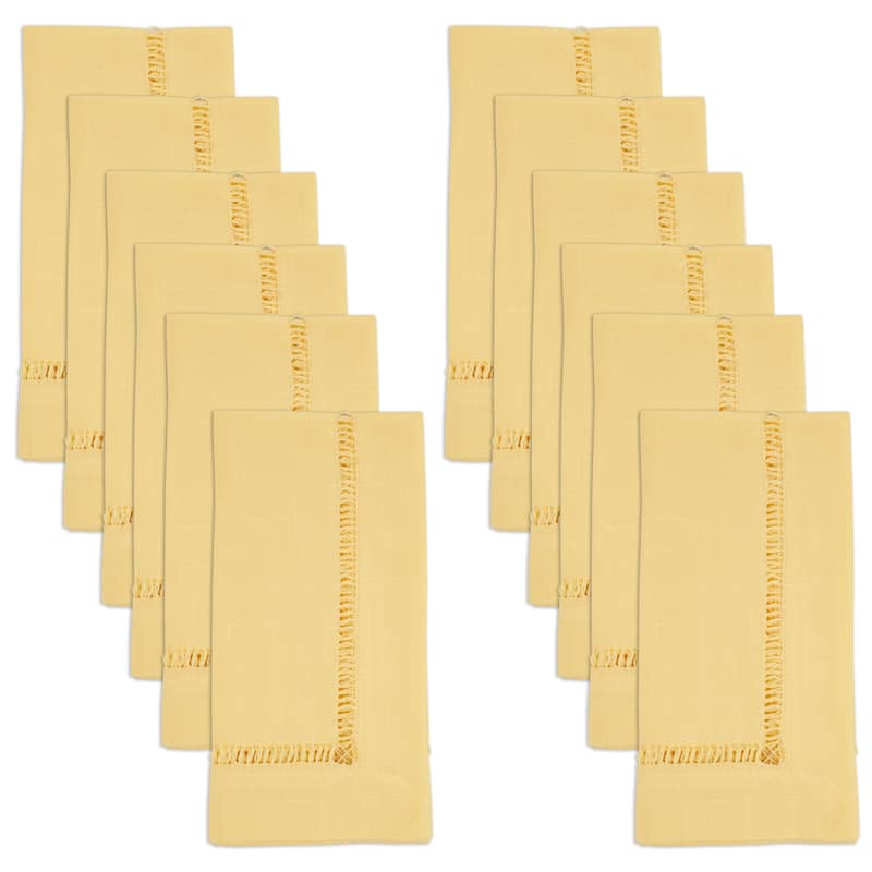 Decorative Napkins (Set of 12) - Stitched Border Detail for Dining and Entertaining