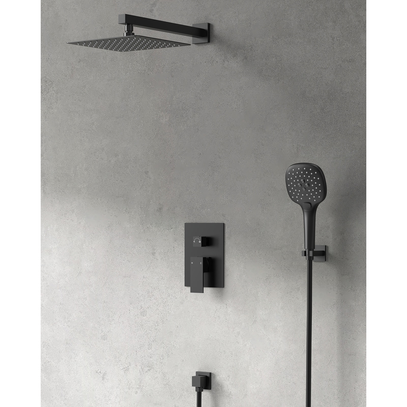 GRANDJOY 10" Dual Rain and Handheld Shower System with 3‑Mode Spray and Pressure‑Balanced Valve