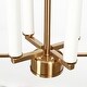 preview thumbnail 5 of 7, Dilley Mid-century Modern Gold 4-Light Geometric Lantern Chandelier for Dining Room