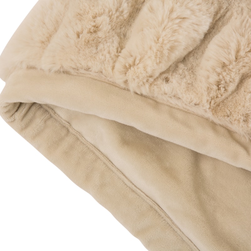 Glitzhome 50"W 60" Luxurious Faux Fur Xmas Throw Blanket